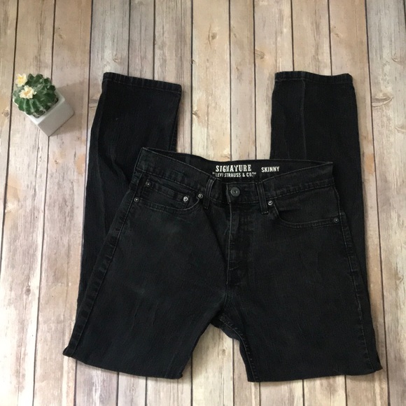 Levi S Jeans Signature Levis Faded Black Skinny Jeans Poshmark A stretch skinny jean for guys in solid black. poshmark